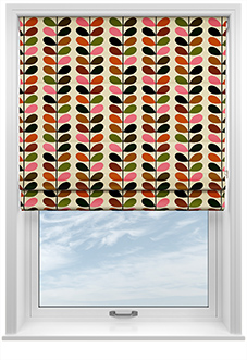 Orla Kiely Multi Stem, Pink & Red - Roman Blind